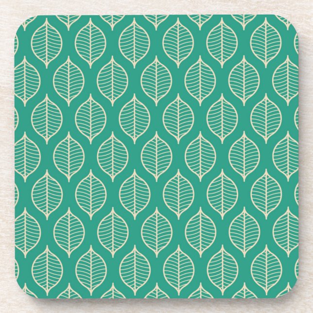 Dessous-de-verre Motif vert stylisé de feuille (Devant)