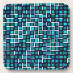 Dessous de verre Motifs Carrés bleus Abstraits