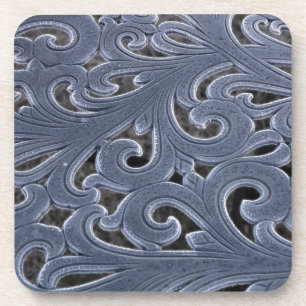 Dessous-de-verre Motifs métalliques en filigrane givré