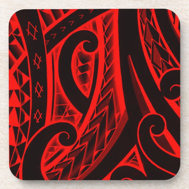 Dessous-de-verre Motifs polynésiens/maoris de conception de (Devant)