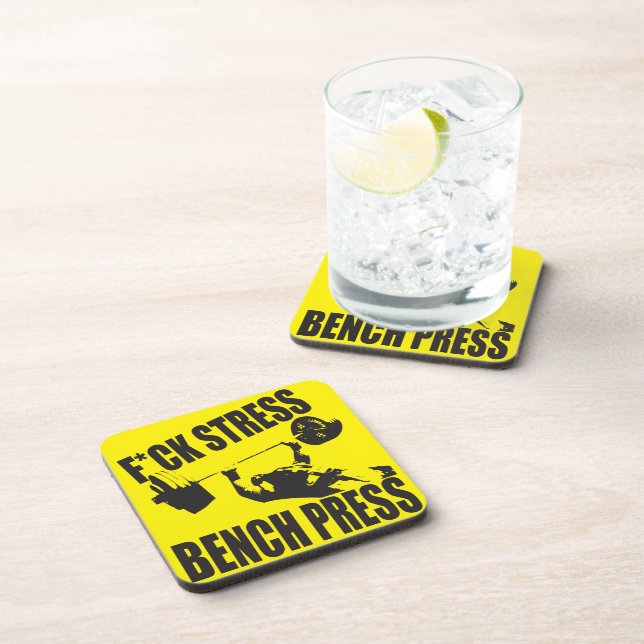 Dessous-de-verre Motivation de levage - Stress F*CK, presse à banc (Côté Droit)
