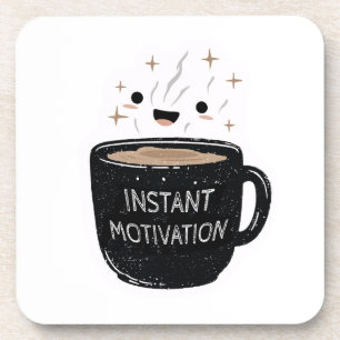 Dessous-de-verre Motivation Instantanée – Tasse de Café Mignonne Ka
