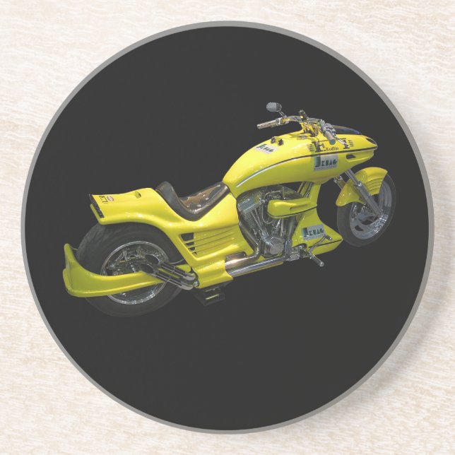 Dessous de verre moto jaune (Devant)