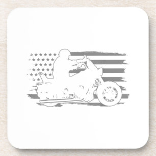 Dessous-de-verre Moto Patriotique Vintage American Flag Biker