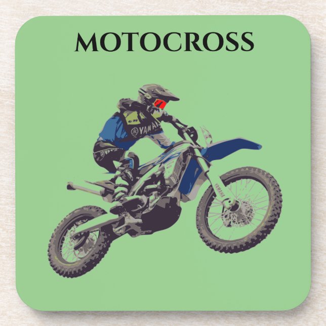 DESSOUS DE VERRE MOTOCROSS avec dossier en liège. (Devant)
