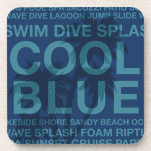 Dessous-de-verre Mots d'été au bord de la piscine et Dessous de ver