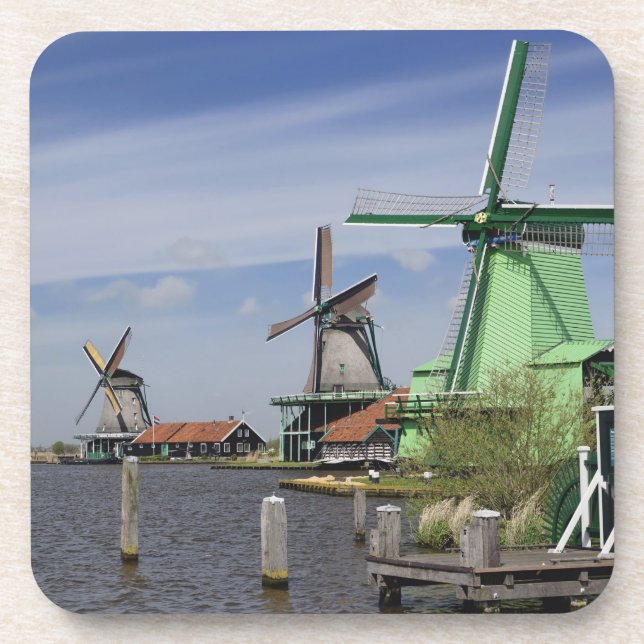 Dessous-de-verre Moulin à vent, Zaanse Schans, Hollande, Pays-Bas 2 (Devant)