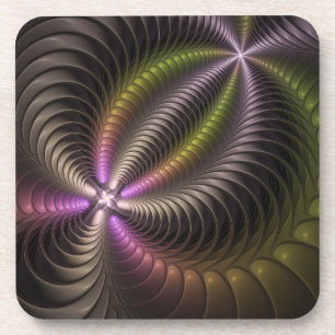 Dessous-de-verre Mouvement puissant Colorful Abstrait Fractal Art