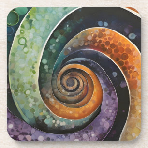 Dessous-de-verre multiforme et moderne, avec une spirale de design