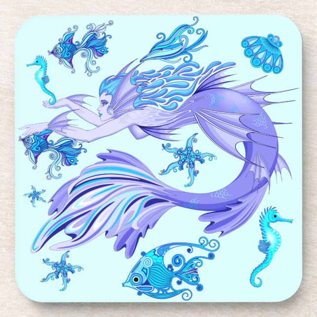 Dessous-de-verre Mystic Fairy Purple Créature Carreaux en céramique (Devant)