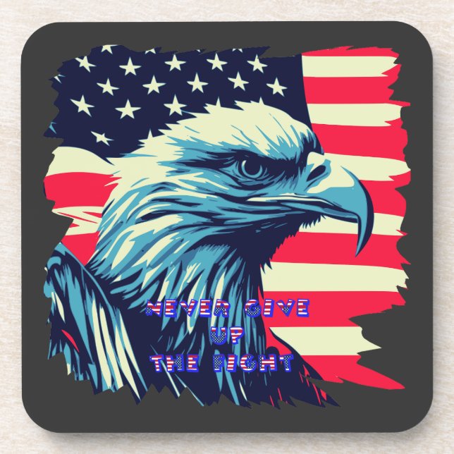 Dessous-de-verre N'abandonnez jamais le combat America Eagle USA Ar (Devant)