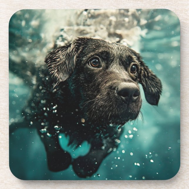 Dessous-de-verre Natation Labrador Chiot Design sous-marin (Devant)
