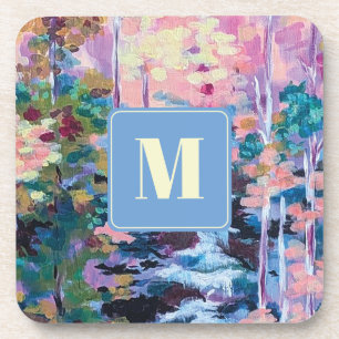 Dessous-de-verre Nature Impressionnisme peinture Monogramme