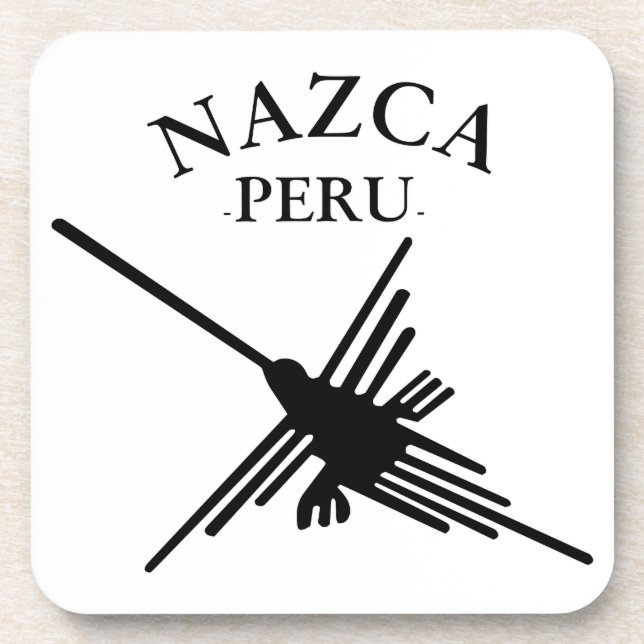 Dessous-de-verre Nazca Pérou Colibri Avec Texte Courbé (Devant)