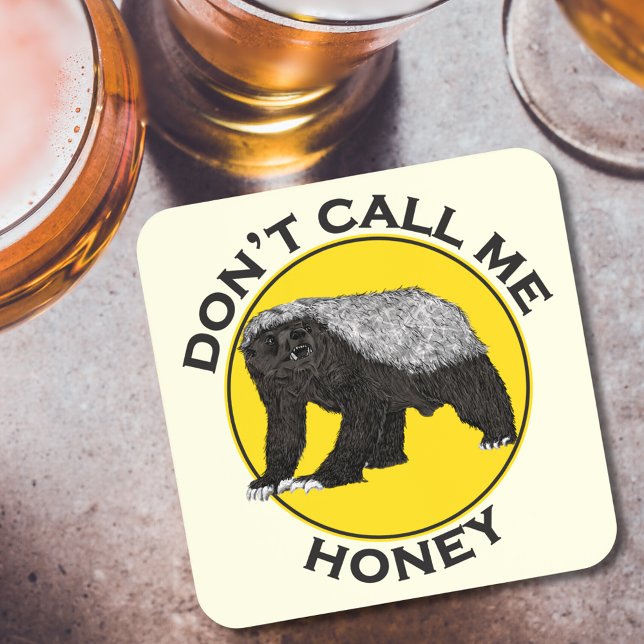 Dessous-de-verre Ne pas m'appeler Honey Funny Honey Badger Citation (Honey badger funny badass quote don’t call me honey)
