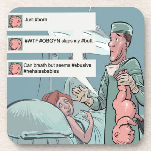 Dessous-de-verre Né Pour Tweeter Drôle Caricature