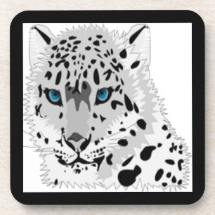 DESSOUS-DE-VERRE NEIGE LEOPARD ANIMAL
