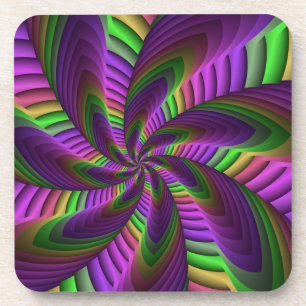 Dessous-de-verre Neon Colors Flash Fou Colorful Motif fractal color