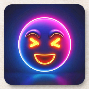Dessous-de-verre Neon Laughing Emoji Joy