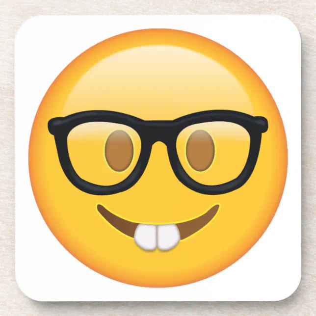 Nerd Face Emoji Porte-clés en bois Nerd avec des lunettes Emoji