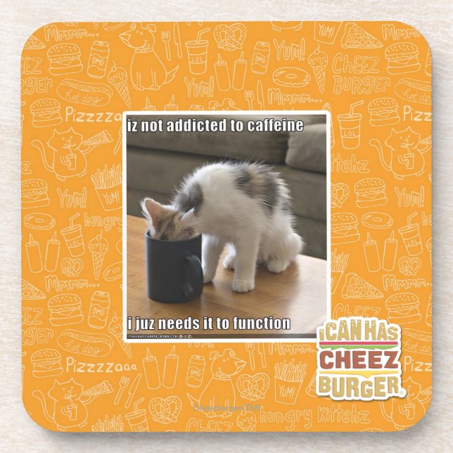 Dessous-de-verre N'est pas dépendant à la caféine (Devant)