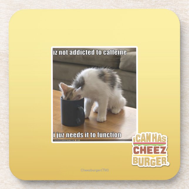 Dessous-de-verre N'est pas dépendant à la caféine (Devant)