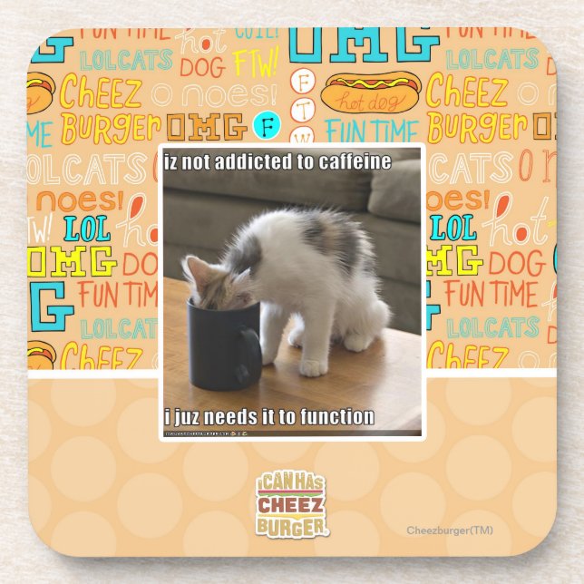 Dessous-de-verre N'est pas dépendant à la caféine (Devant)