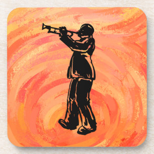 Dessous-de-verre New York Boogie Nights Trumpet Orange