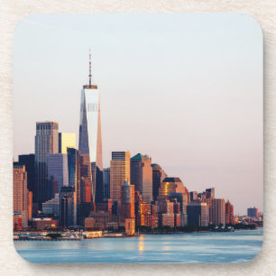 Dessous-de-verre New York Sunset Skyline Vue du World Trade Center