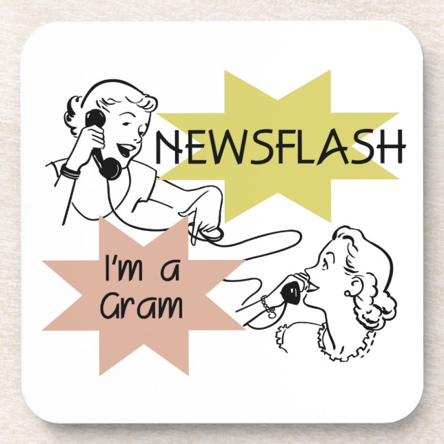 Dessous-de-verre Newsflash Je suis un cadeau Gram (Devant)