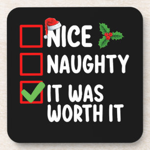 Dessous-de-verre Nice Naughty C'Était Vaut La Liste De Noël