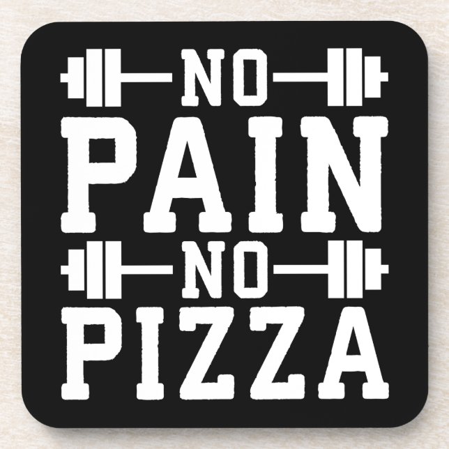 Dessous-de-verre No Pain, No Pizza - Carbes - Amusant Entraînement  (Devant)
