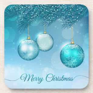 Dessous-de-verre Noël bleu élégant ornemente des dessous de verr
