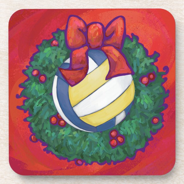Dessous-de-verre Noël de volley-ball (Devant)