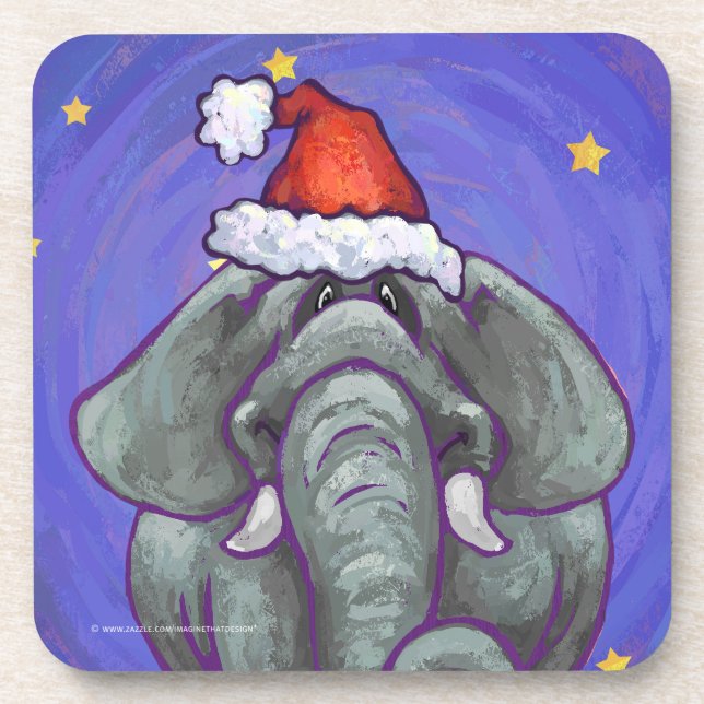 Dessous-de-verre Noël des éléphants (Devant)