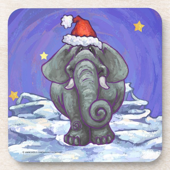 Dessous-de-verre Noël des éléphants (Devant)