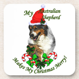 Dessous-de-verre Noël du berger australien