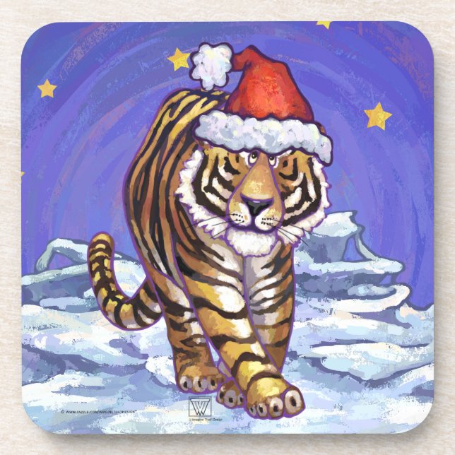 Dessous-de-verre Noël du tigre (Devant)