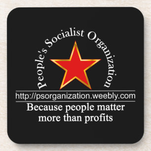 Dessous-de-verre Noir 2 de logo d'URL de PSO