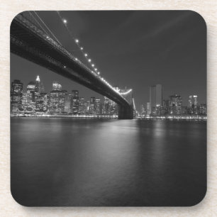 Dessous-de-verre Noir blanc New York City Skyline