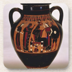 Dessous-de-verre Noir-chiffre amphora de grenier dépeignant la