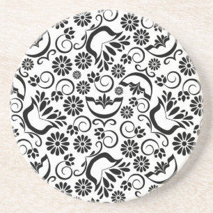 Dessous de verre noir et blanc élégant