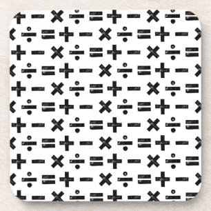 Dessous-de-verre Noir et blanc Tous les symboles mathématiques Lino