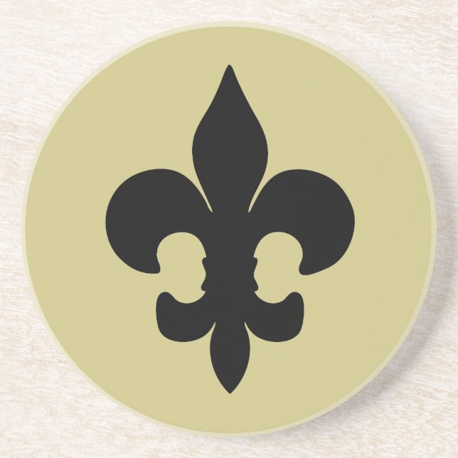 Dessous de verre noirs superbes de Fleur de lis (Devant)