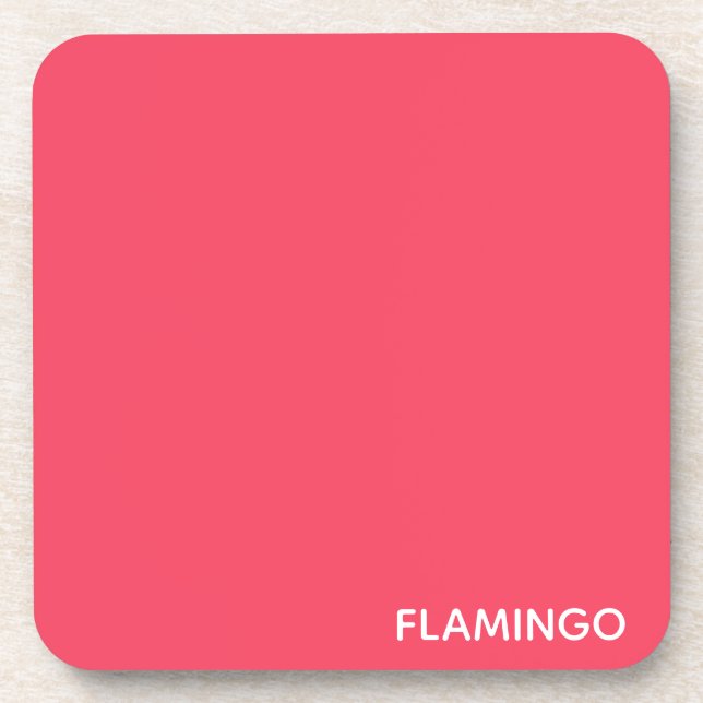 Dessous-de-verre Nom de couleur rose Flamant rose (Devant)