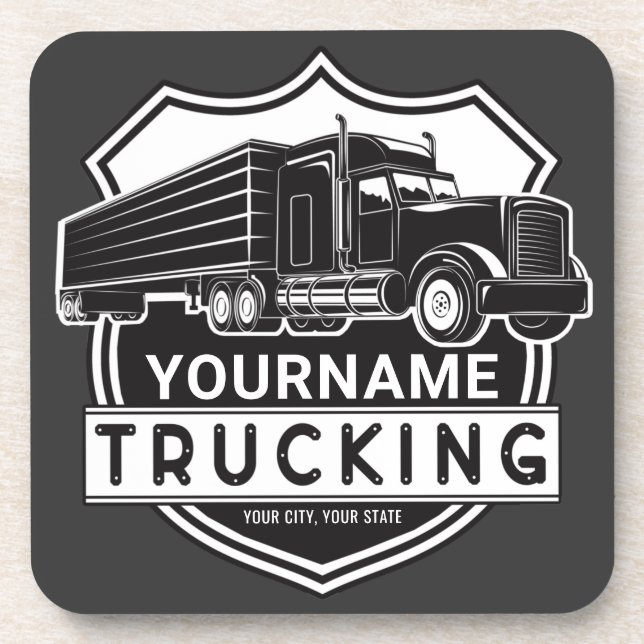 Dessous-de-verre NOM personnalisé Camions Big Rig Semi Trucker (Devant)