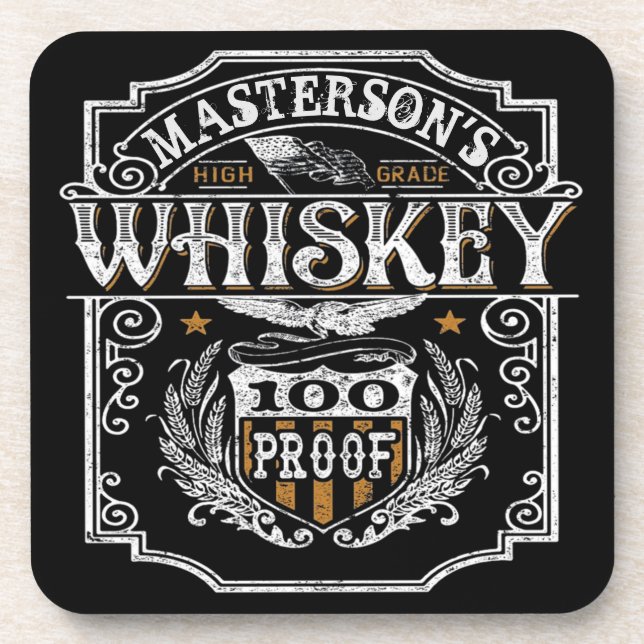 Dessous-de-verre NOM personnalisé Old West Whiskey Brewery Bar (Devant)