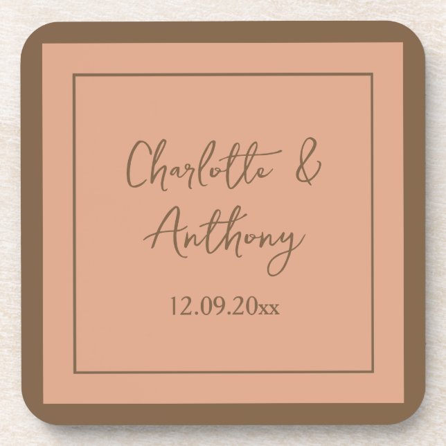 Dessous-de-verre Noms de calligraphie créative mariage Date (Devant)