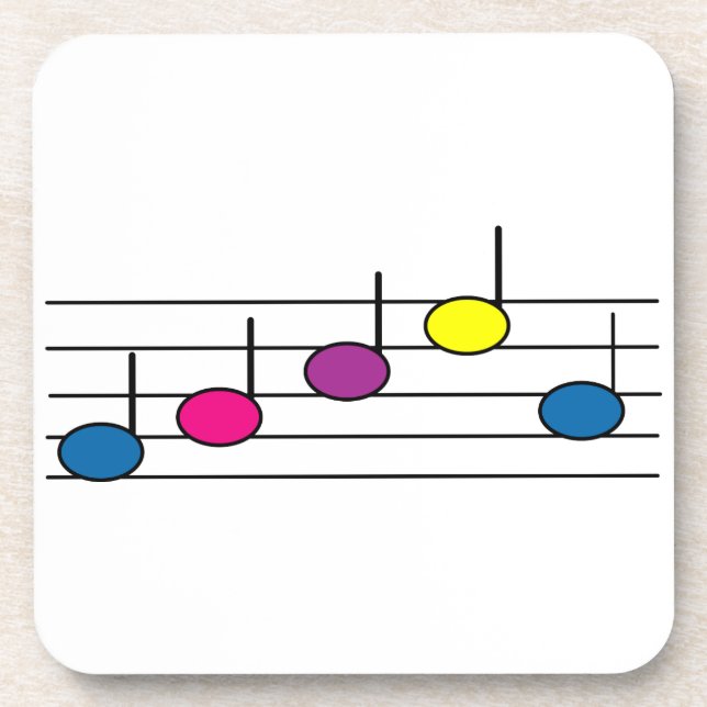 Dessous-de-verre Notes de Musique Colorées Vibrantes (Devant)