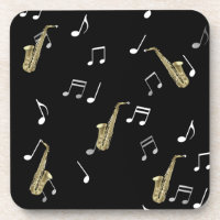 Notes musicales et saxophones Jazzy